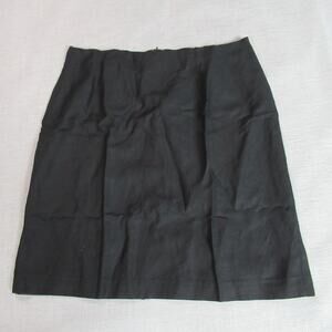 Jennifer & Grace Skirt Women Size 14 Black A-Line Linen Blend Career Office Work